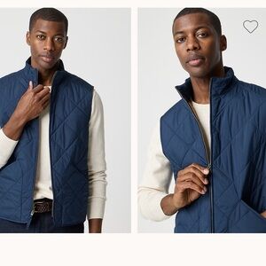 J. Crew Dark Blue Quilted Vest size small.